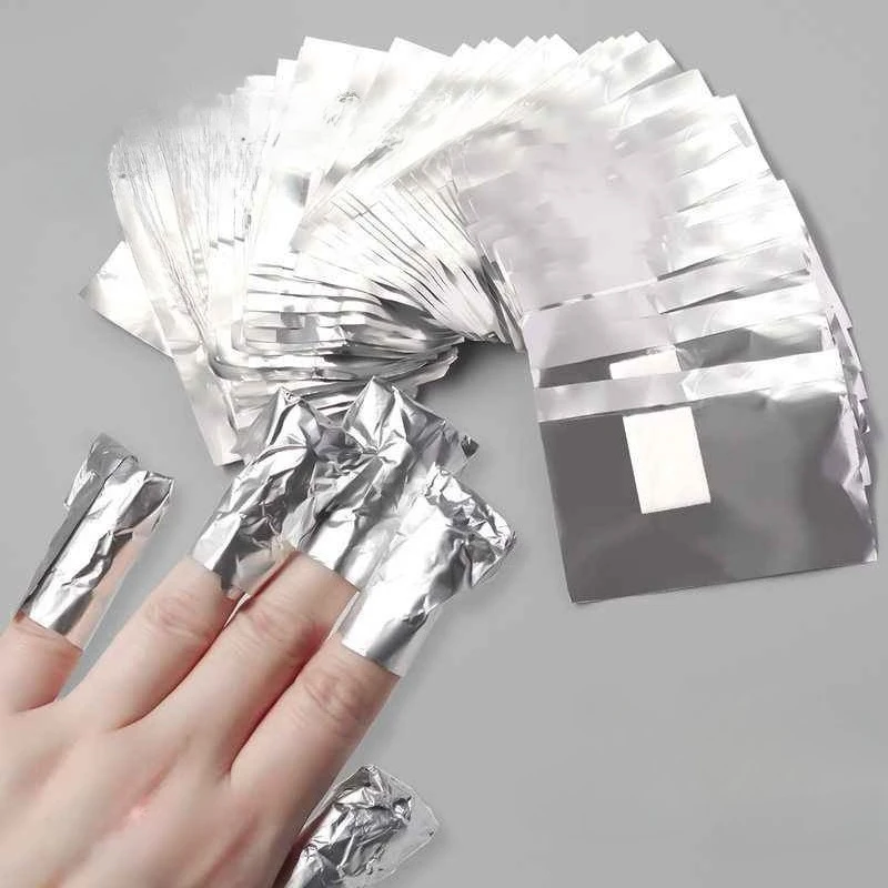 Nail Foil Transfer - 100 Buah Pembungkus Kuku Aluminium Foil