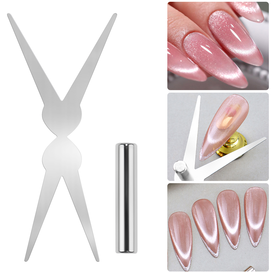 Nail Gel Polish Set - 2pcs Set Magnet Mata Kucing Bentuk
