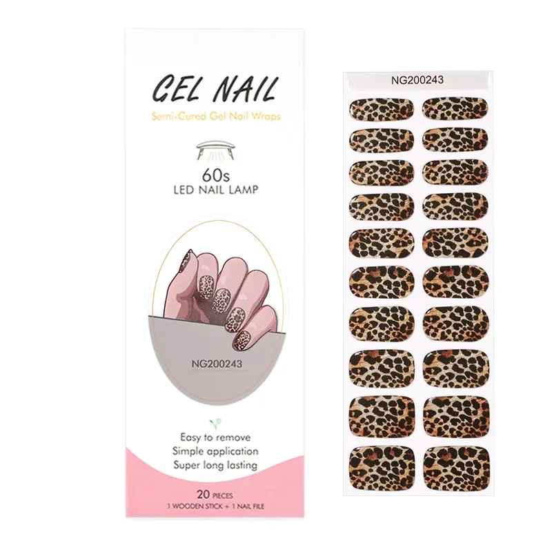 Nail Art Leopard - Stiker kuku Gel pola macan tutul