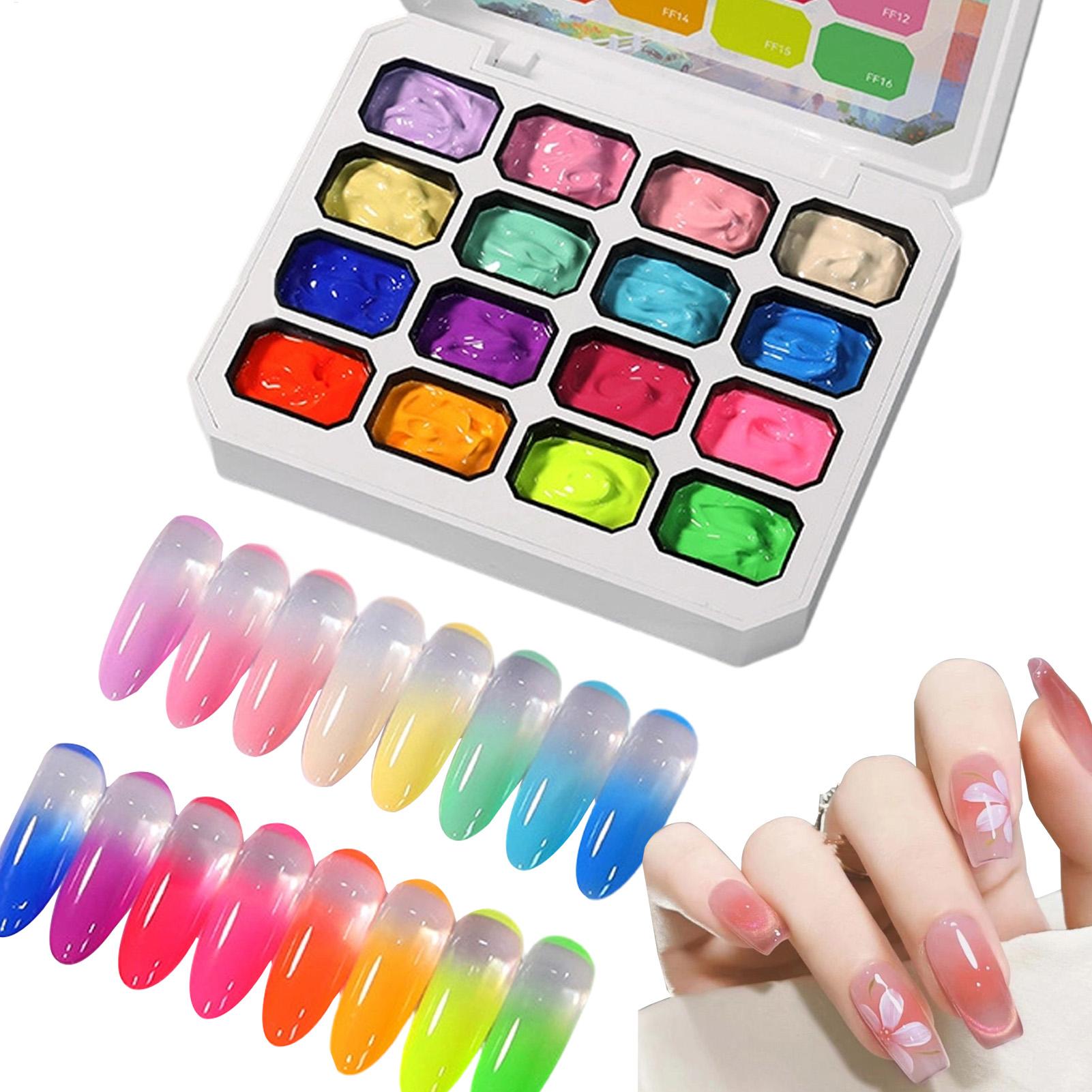 Nail Gel Polish Set - Set Kutek Gel 16 Warna UV