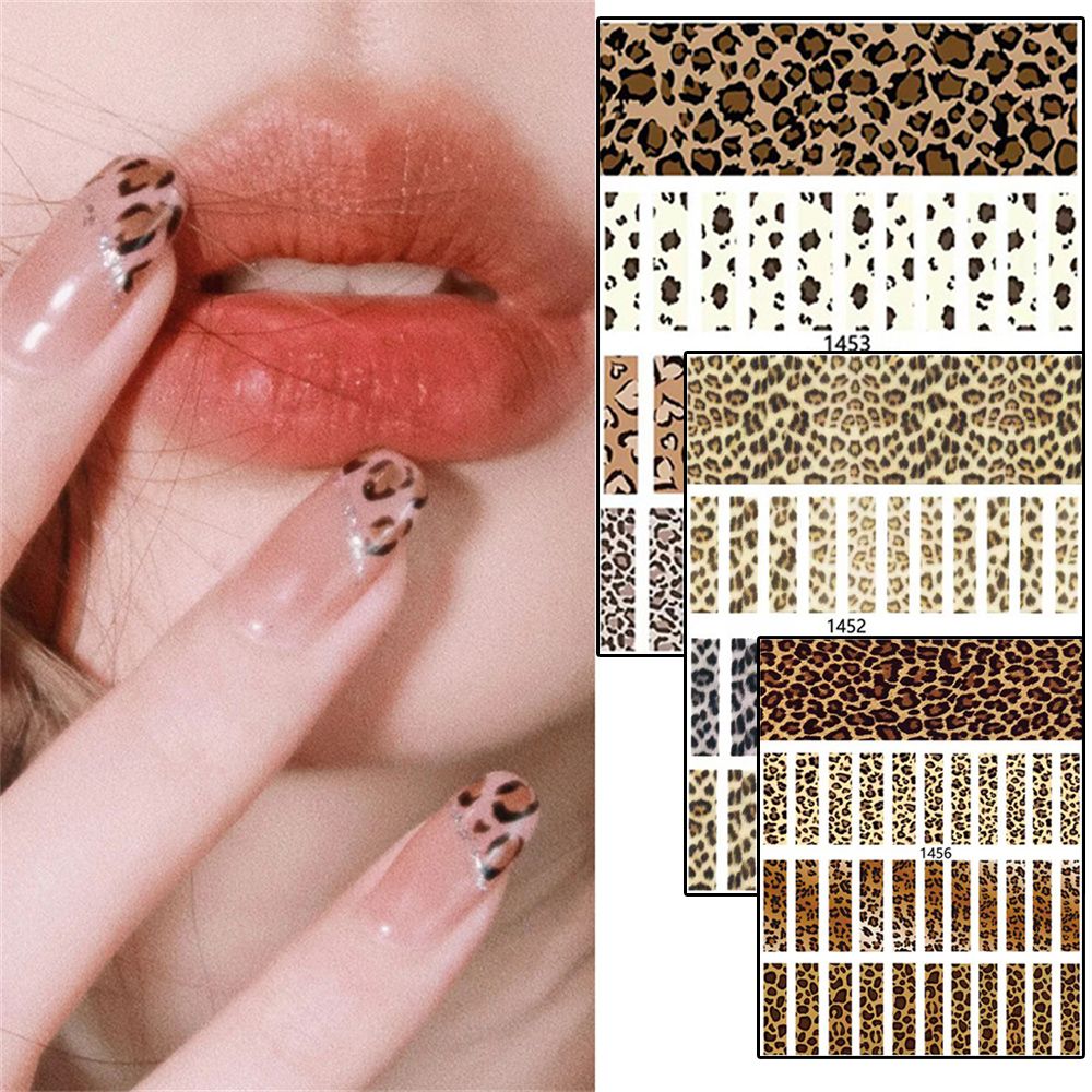 Nail Art Leopard - Stiker kuku 3D, alat manikur seri