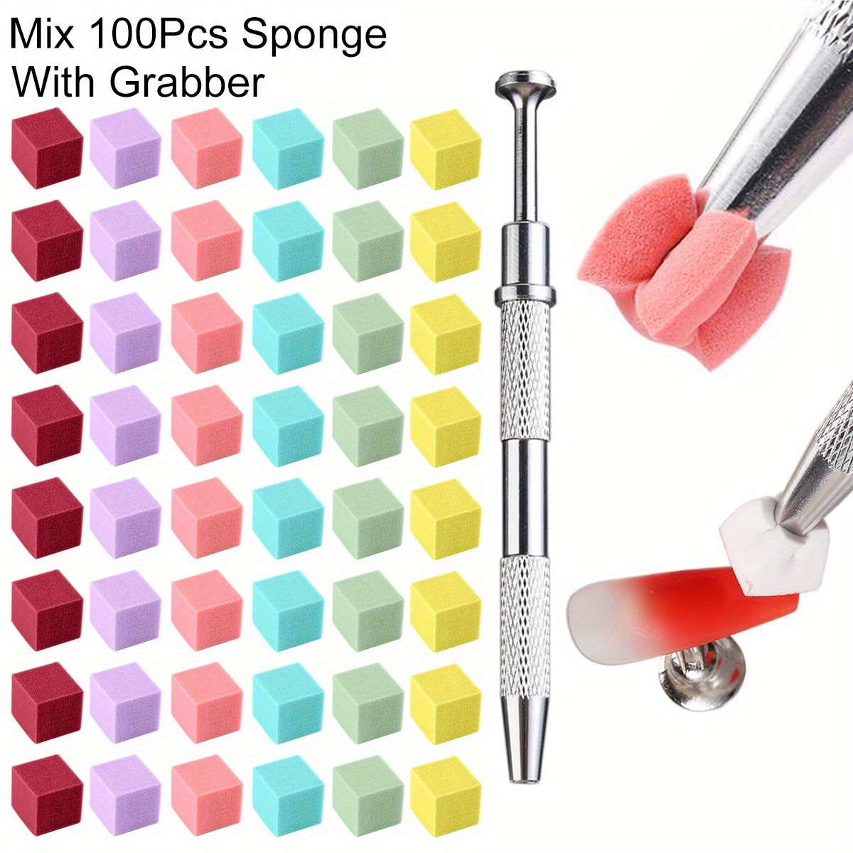 Nail Gel Polish Set - 1/50/100 Buah Set Spons Seni Kuku