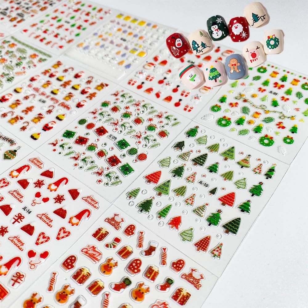 Nail Art Xmas - 30 Lembar Stiker Seni Kuku Natal