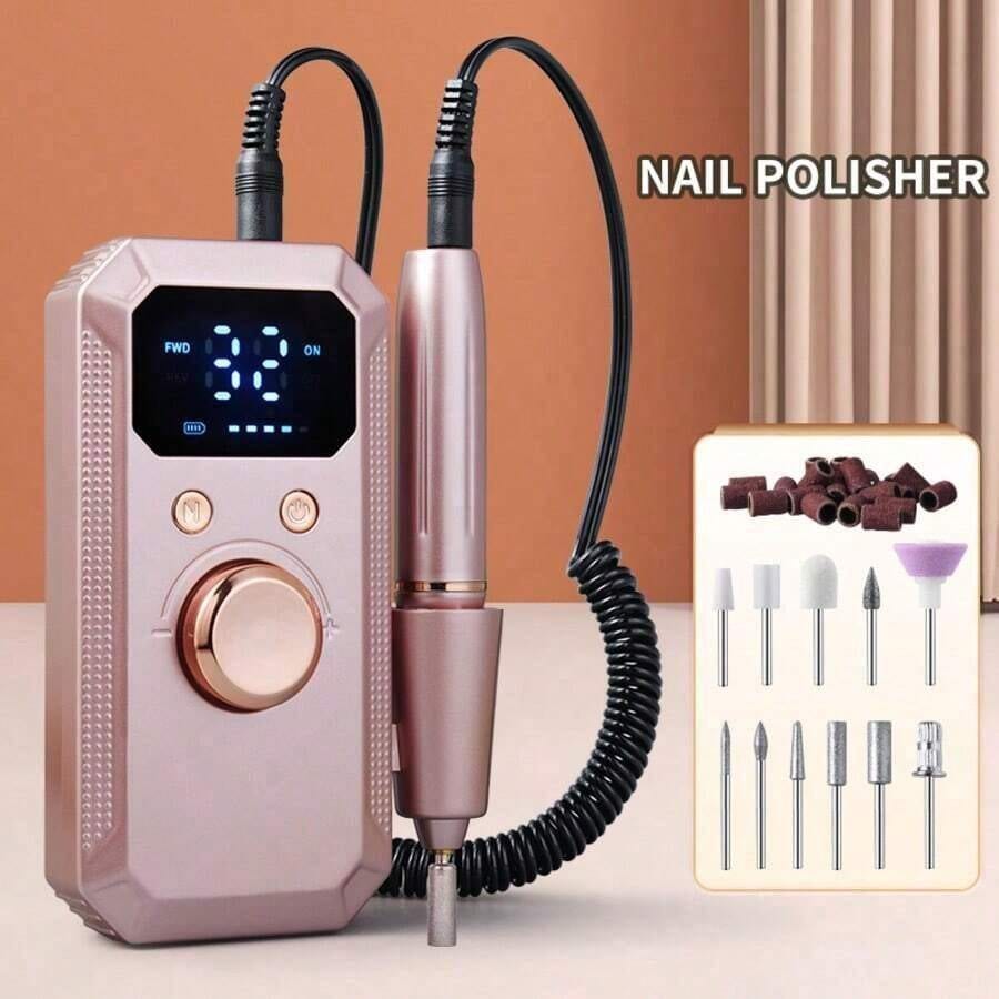 Nail Gel Polish Set - Bor Kuku Elektrik Isi Ulang 20.000RPM,