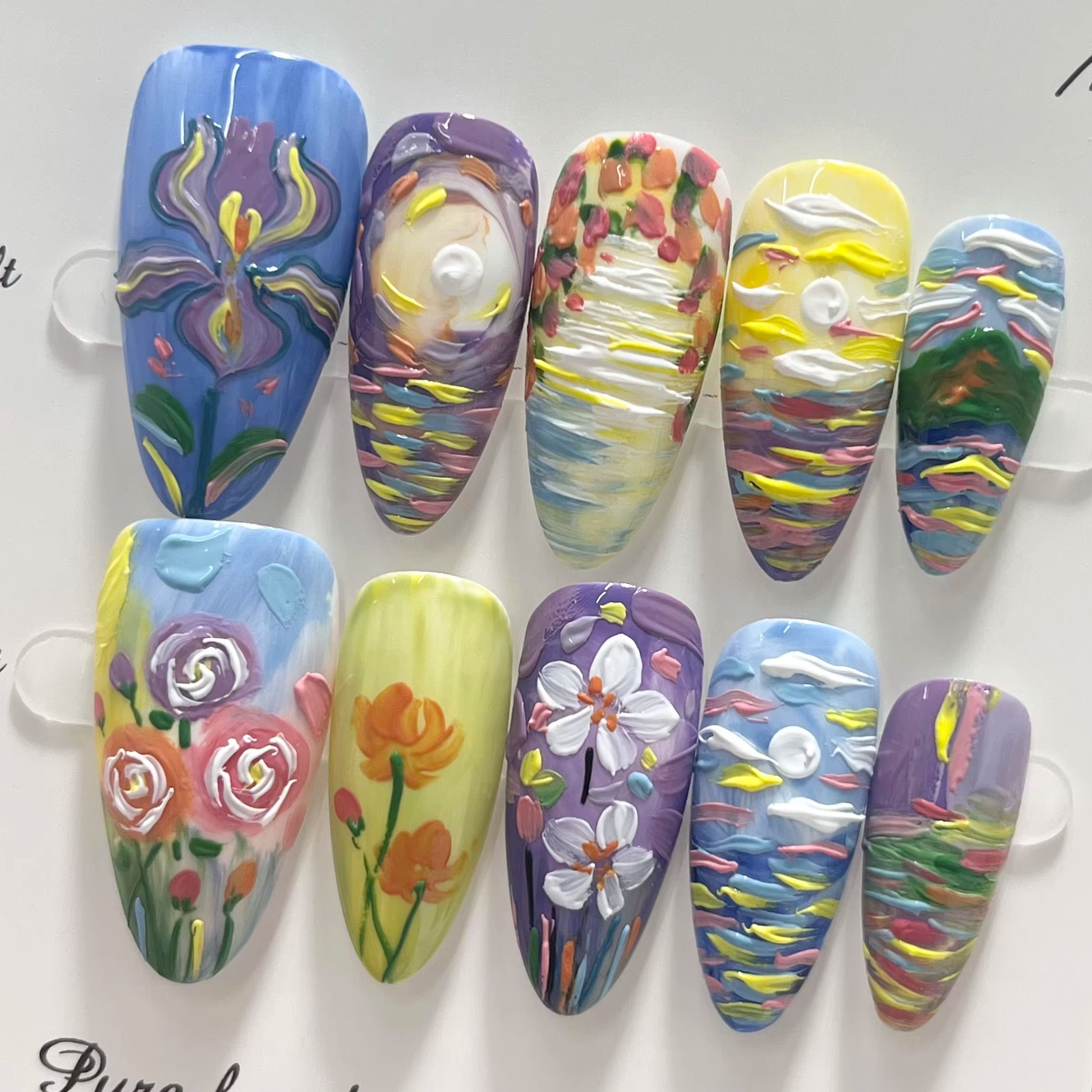 Nail Art Van Gogh - Desain Bunga Iris Langit Berbintang Van