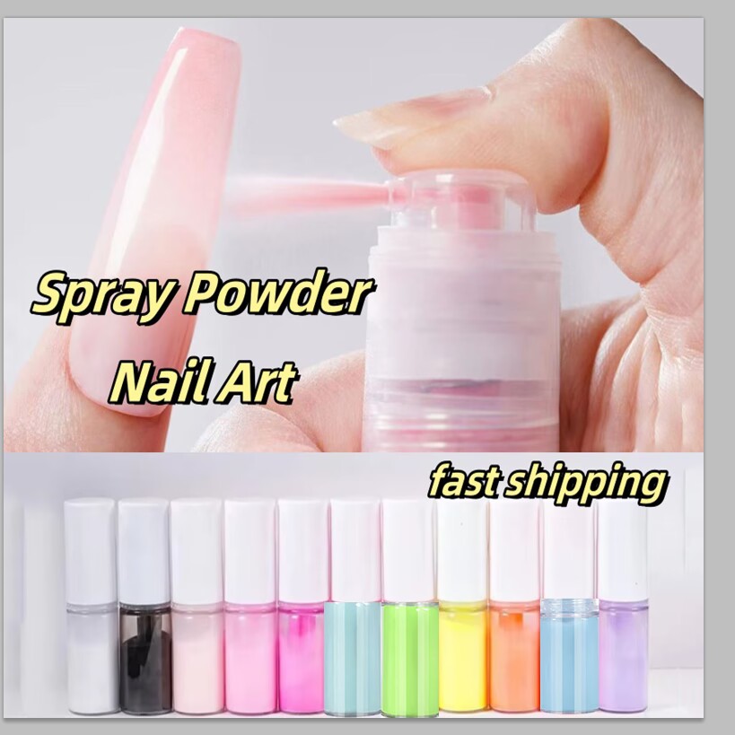 Nail Art Ombre Glitter - Pompa tekan bubuk Ombre Pink Neon