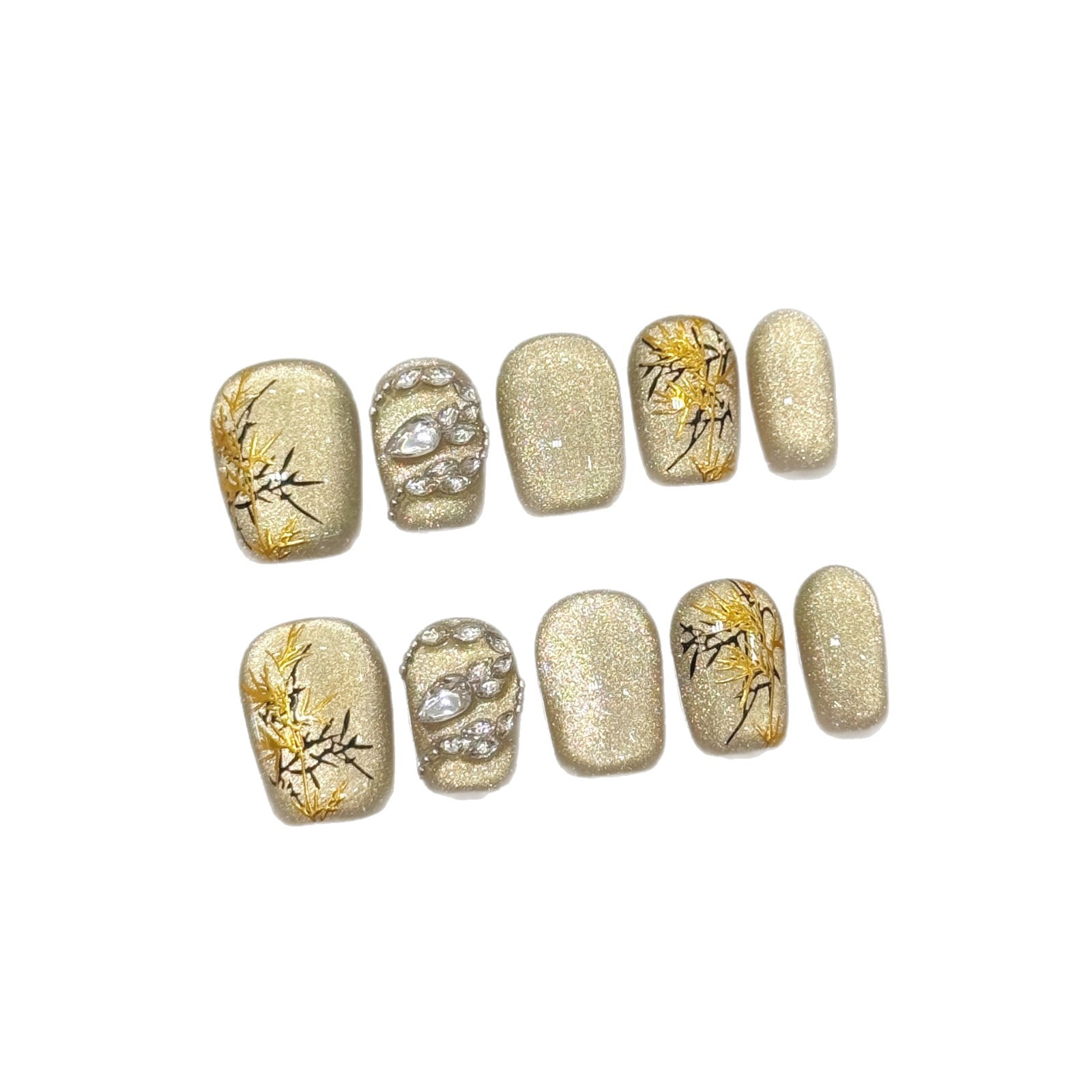 10 Buah Kuku Palsu Buatan Tang - Nail Art Gliter ulasan dan harga