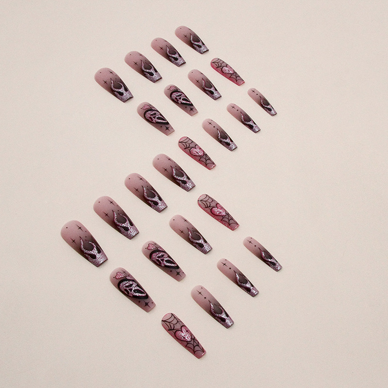 24pcs Kuku Palsu Berpayet Pink - Nail Art Gliter ulasan dan harga