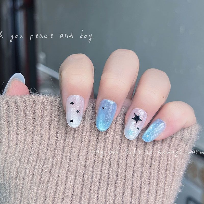 10pcs Kuku Palsu Pendek Bulat  - Nail Art Gliter ulasan dan harga