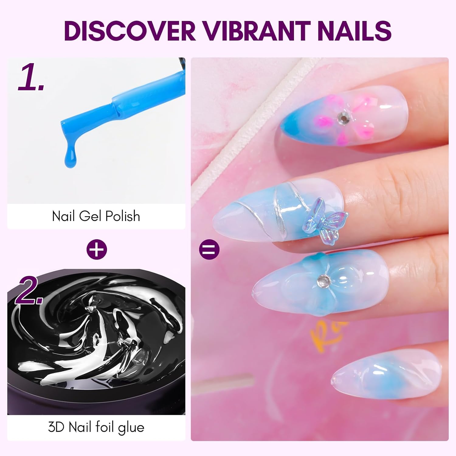 Makartt 3D Nail Gel 8ml Lem Tr - Nail Foil Transfer ulasan dan harga