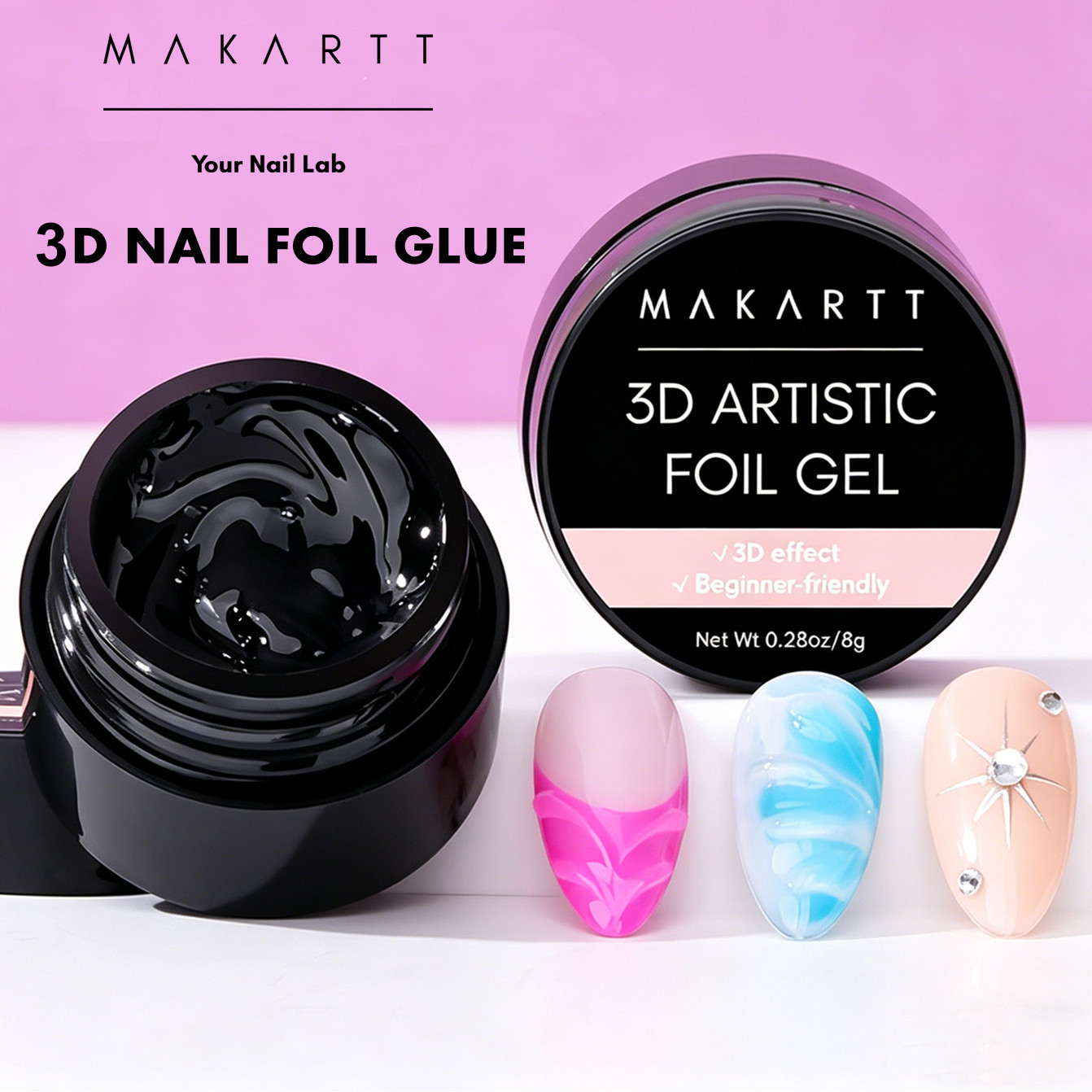 Makartt 3D Nail Gel 8ml Lem Tr - Nail Foil Transfer ulasan dan harga