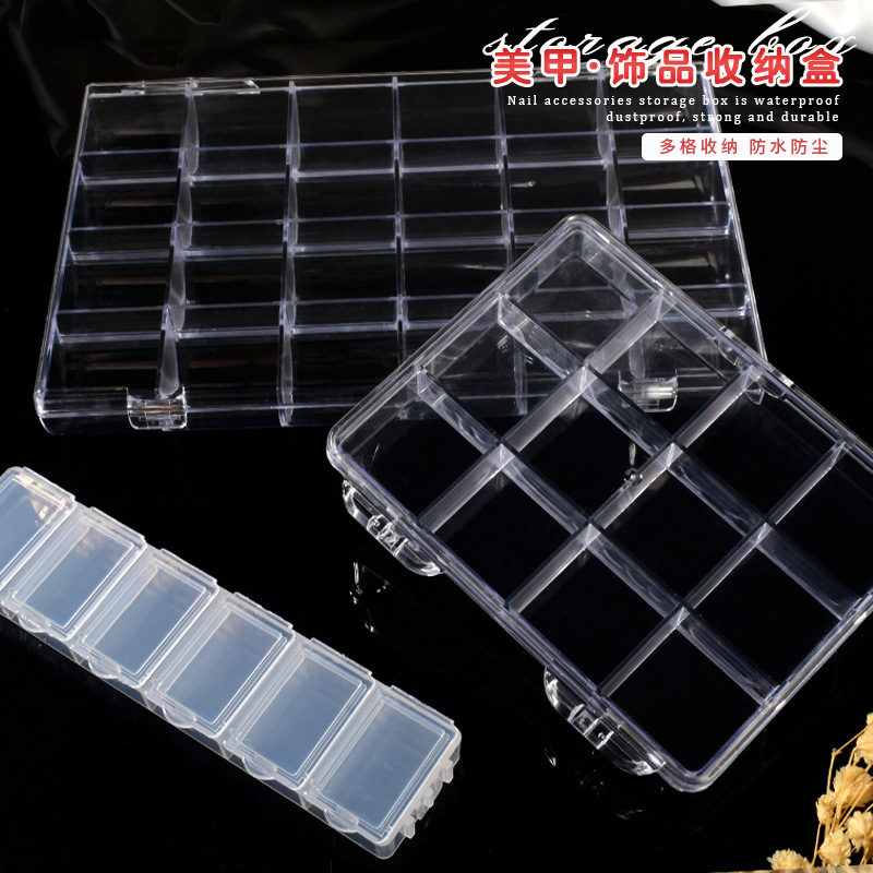Kotak Organizer plastik bening - Nail Art Gliter ulasan dan harga