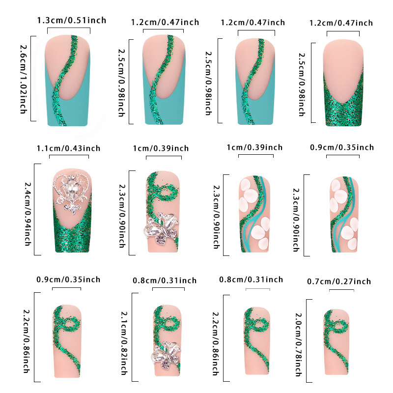 Kuku palsu balerina tekan peti - Nail Art Gliter ulasan dan harga