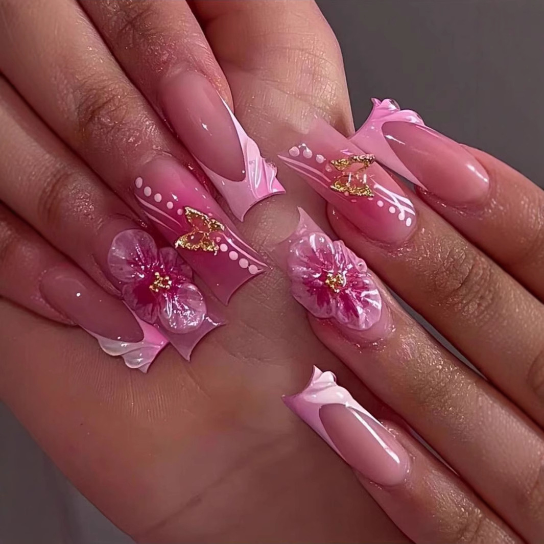 24 Buah Kuku Tekan Persegi Dap - Nail Art Gliter ulasan dan harga