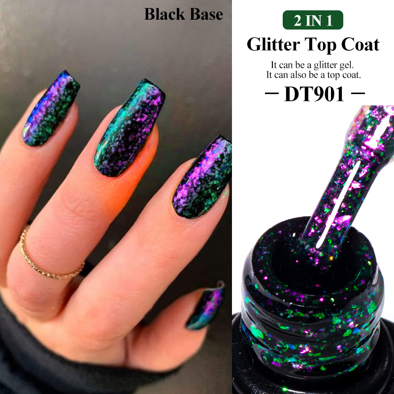 Lapisan atas Glitter berkilau  - Nail Foil Transfer ulasan dan harga