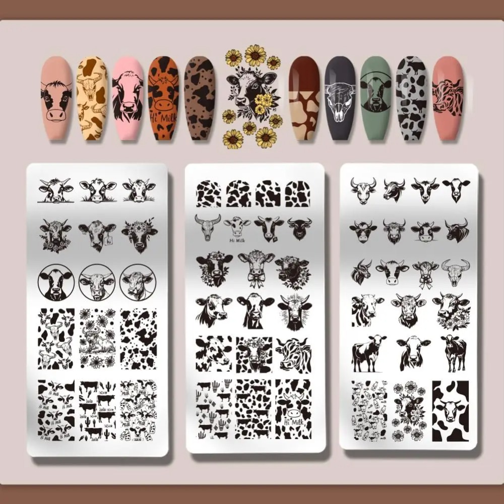 3pcs Plat Stamping Kuku Bertem - Nail Art Leopard ulasan dan harga