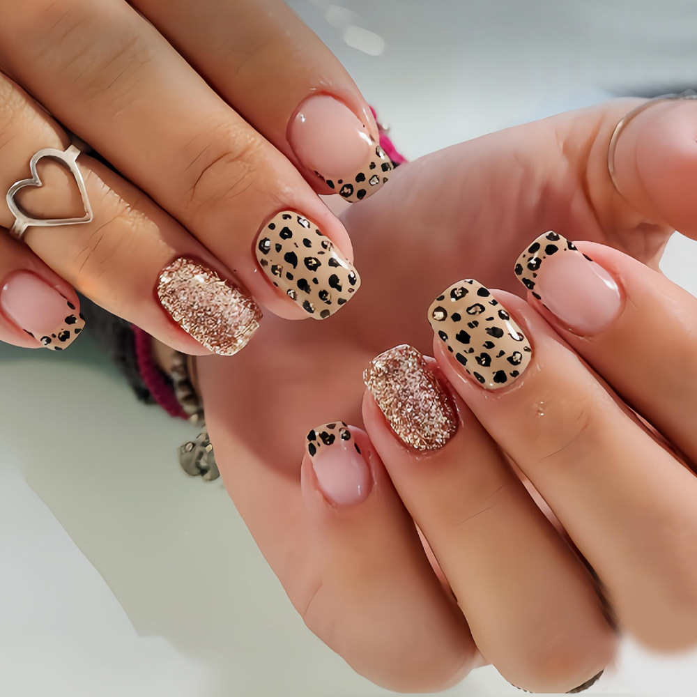 Kuku palsu pendek panjang untu - Nail Art Leopard ulasan dan harga