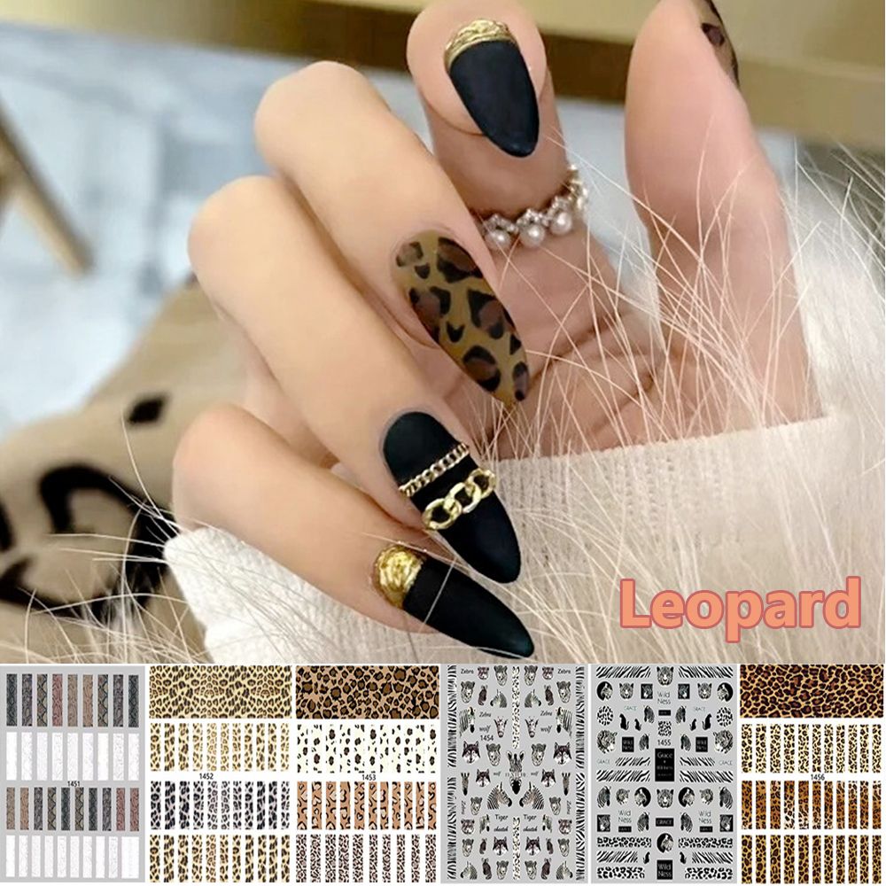 Stiker kuku 3D, alat manikur s - Nail Art Leopard ulasan dan harga
