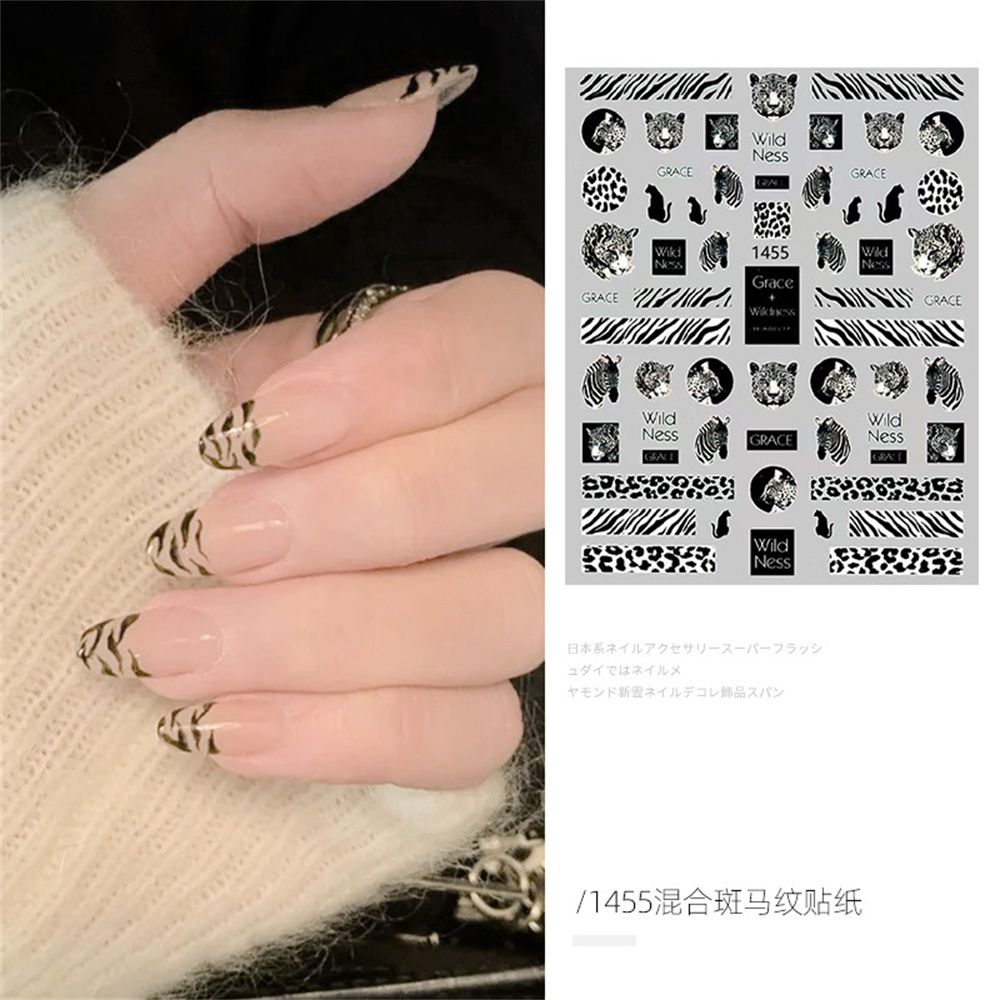 Stiker kuku 3D, alat manikur s - Nail Art Leopard ulasan dan harga