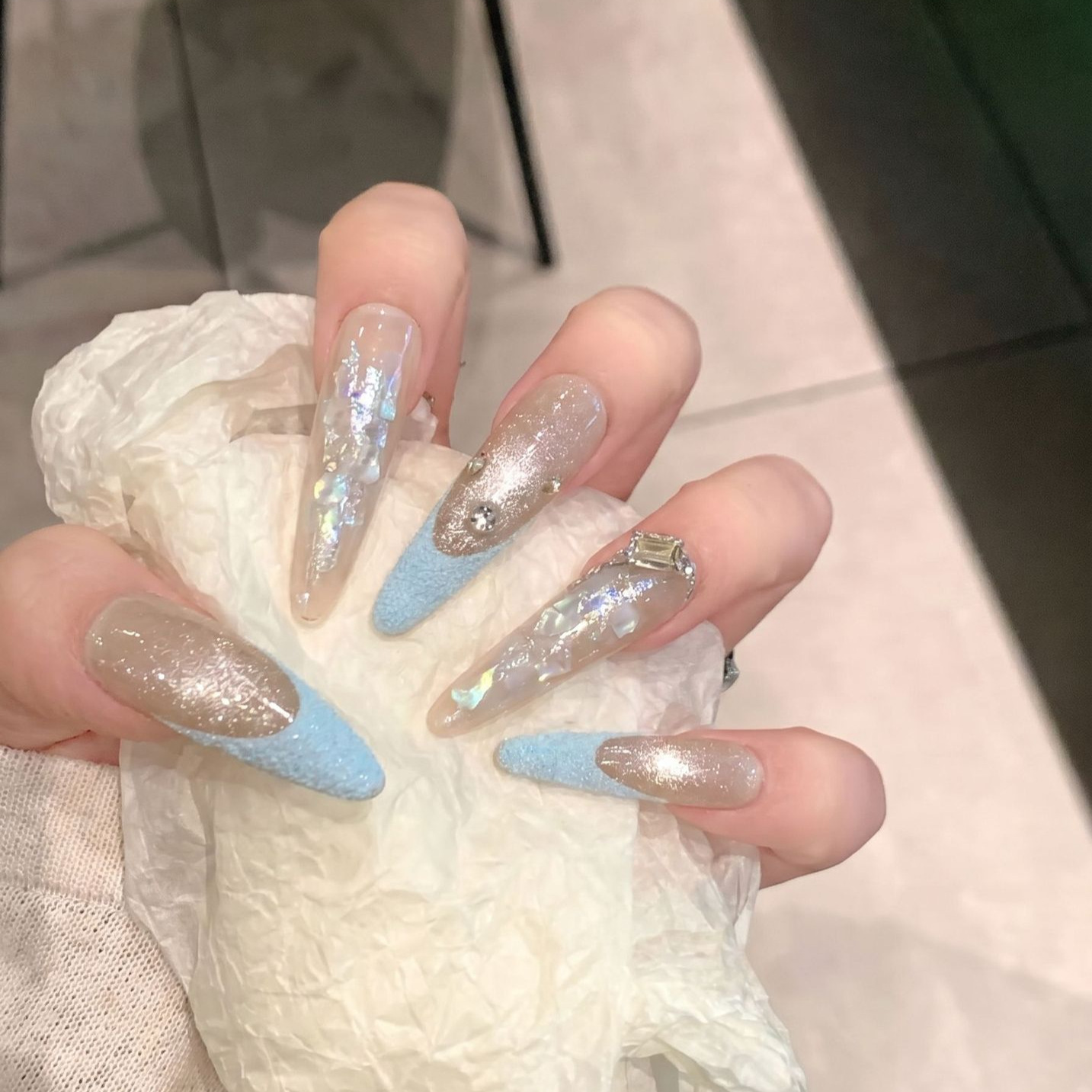 Kuku Palsu 10PCS Ungu Fantasi  - Nail Art Gliter ulasan dan harga