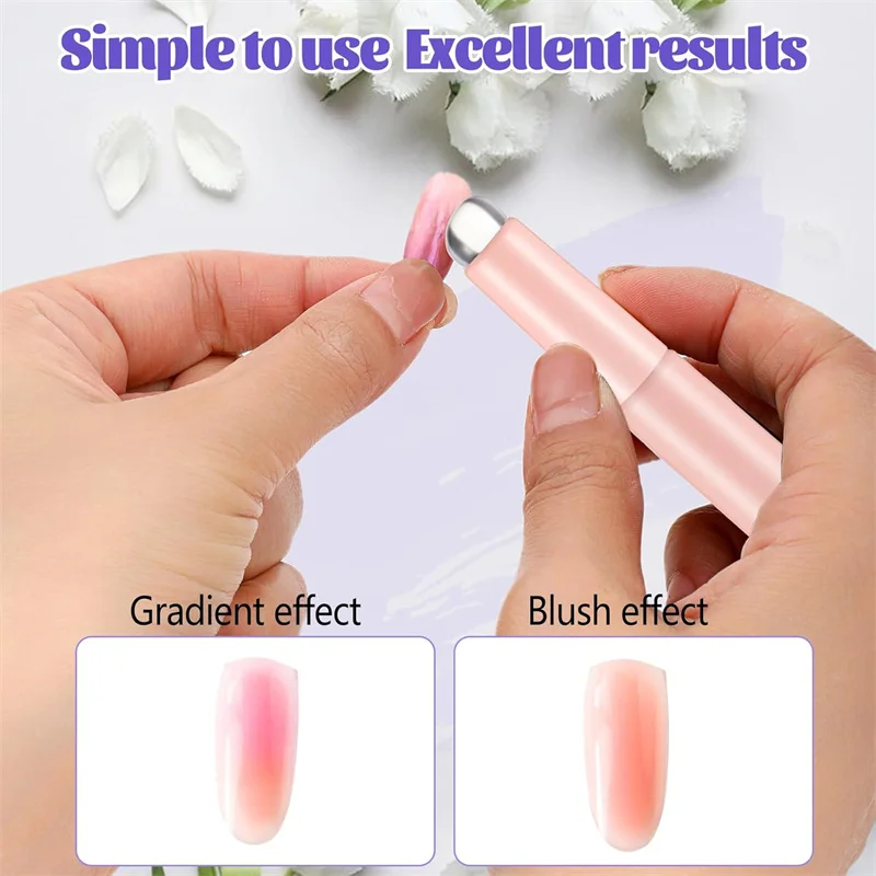 2 Buah Kuas Kuku Kepala Siliko - Nail Art Ombre Glitter ulasan dan harga