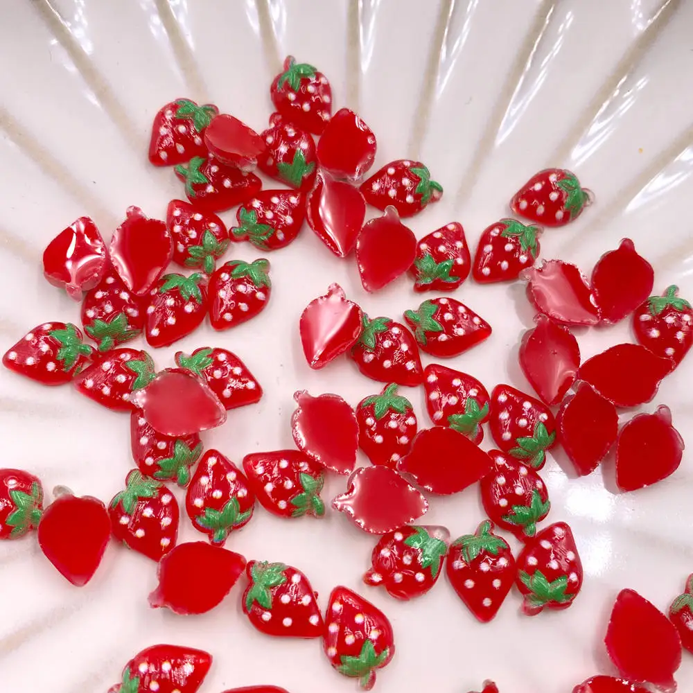60 Buah Patung Stroberi Merah  - Nail Art Xmas ulasan dan harga