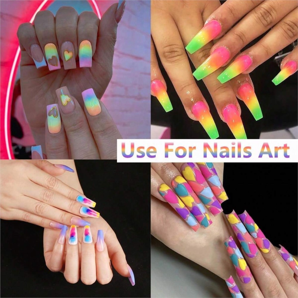 1Set bubuk pigmen fosfor Neon  - Nail Art Ombre Glitter ulasan dan harga
