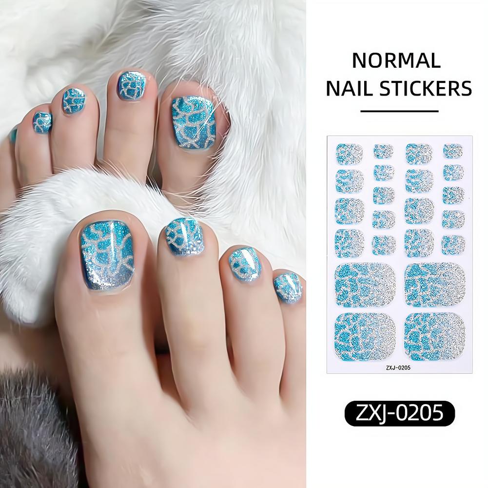 22 Tips Stiker Kuku Kaki Glitt - Nail Art Ombre Glitter ulasan dan harga