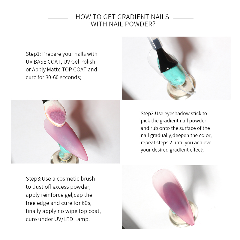 Mocmaki DIY Bubuk Kuku Gradien - Nail Art Ombre Glitter ulasan dan harga