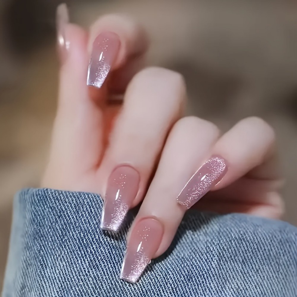 24pcs Kuku Palsu Bentuk Ballet - Nail Art Gliter ulasan dan harga