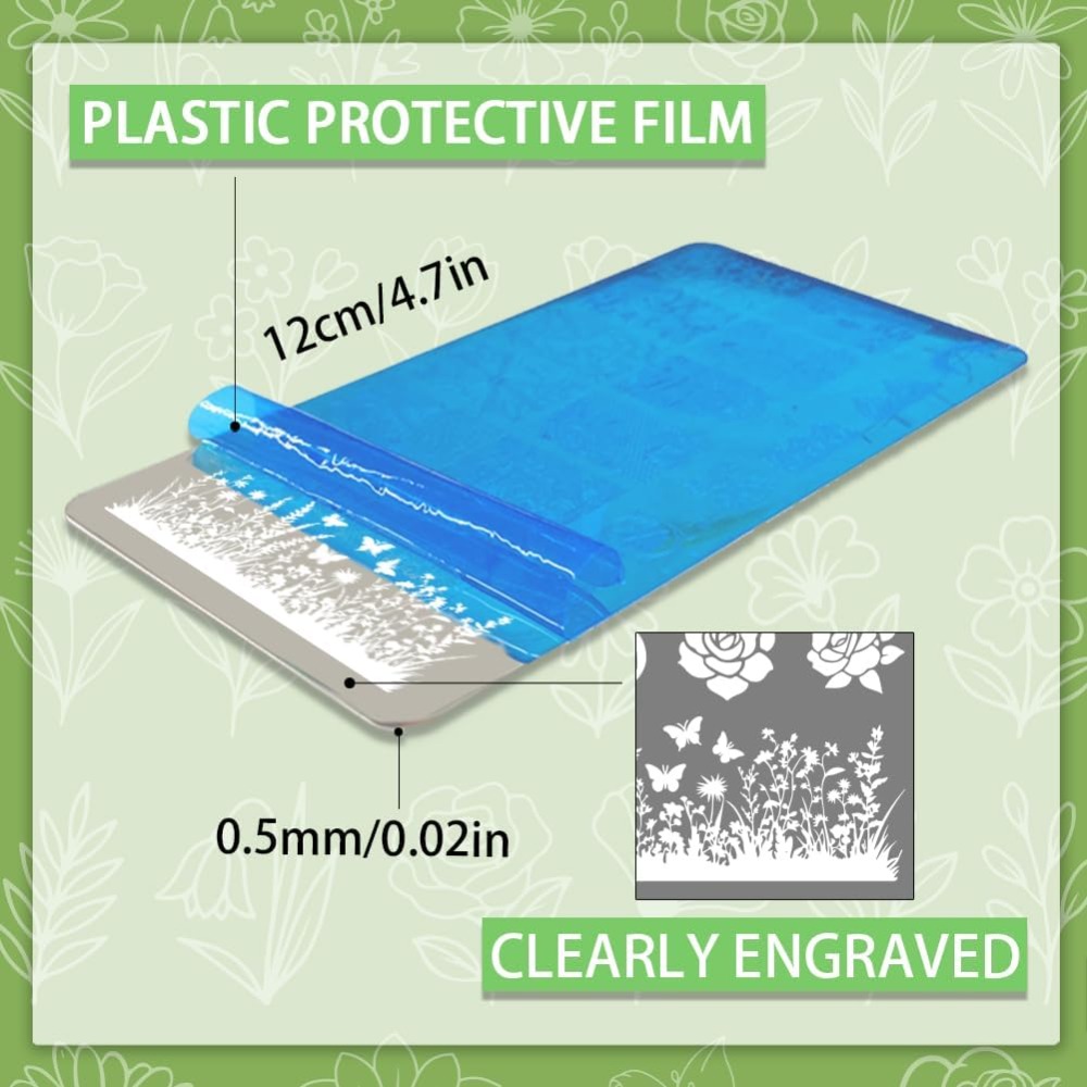 3pcs Plat Stamping Kuku Motif  - Nail Art Inspo ulasan dan harga