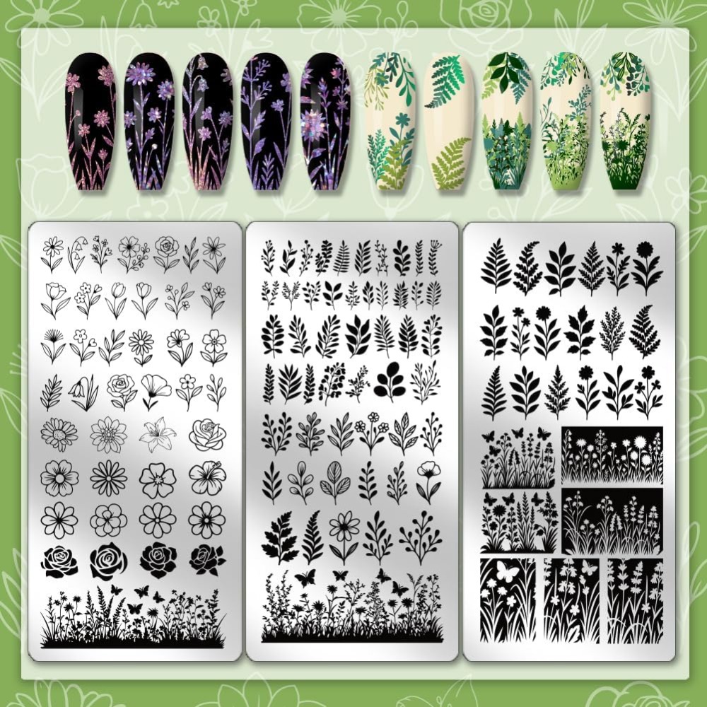 3pcs Plat Stamping Kuku Motif  - Nail Art Inspo ulasan dan harga