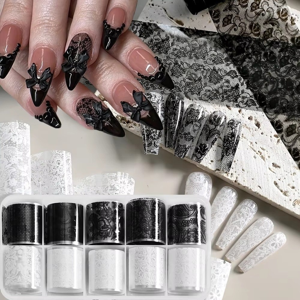 Desain Renda Foil Kuku Pola Ga - Nail Art Leopard ulasan dan harga