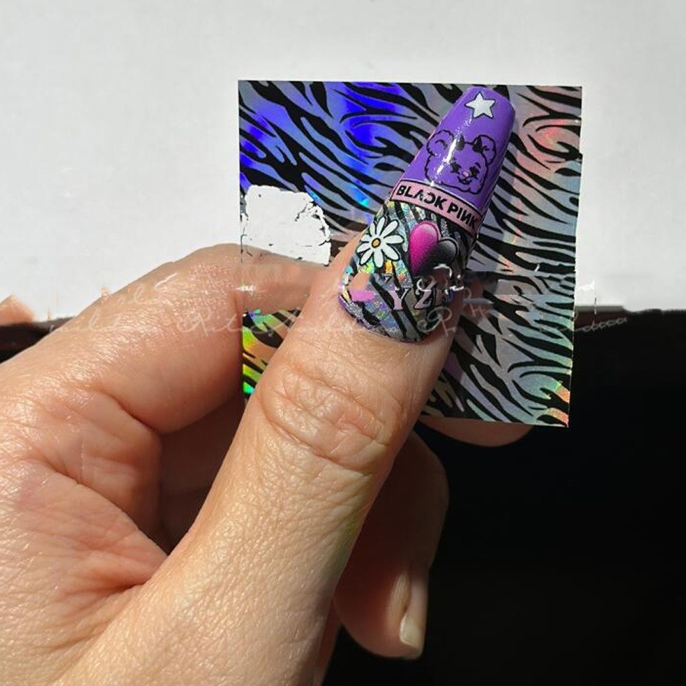 Desain Renda Foil Kuku Pola Ga - Nail Art Leopard ulasan dan harga