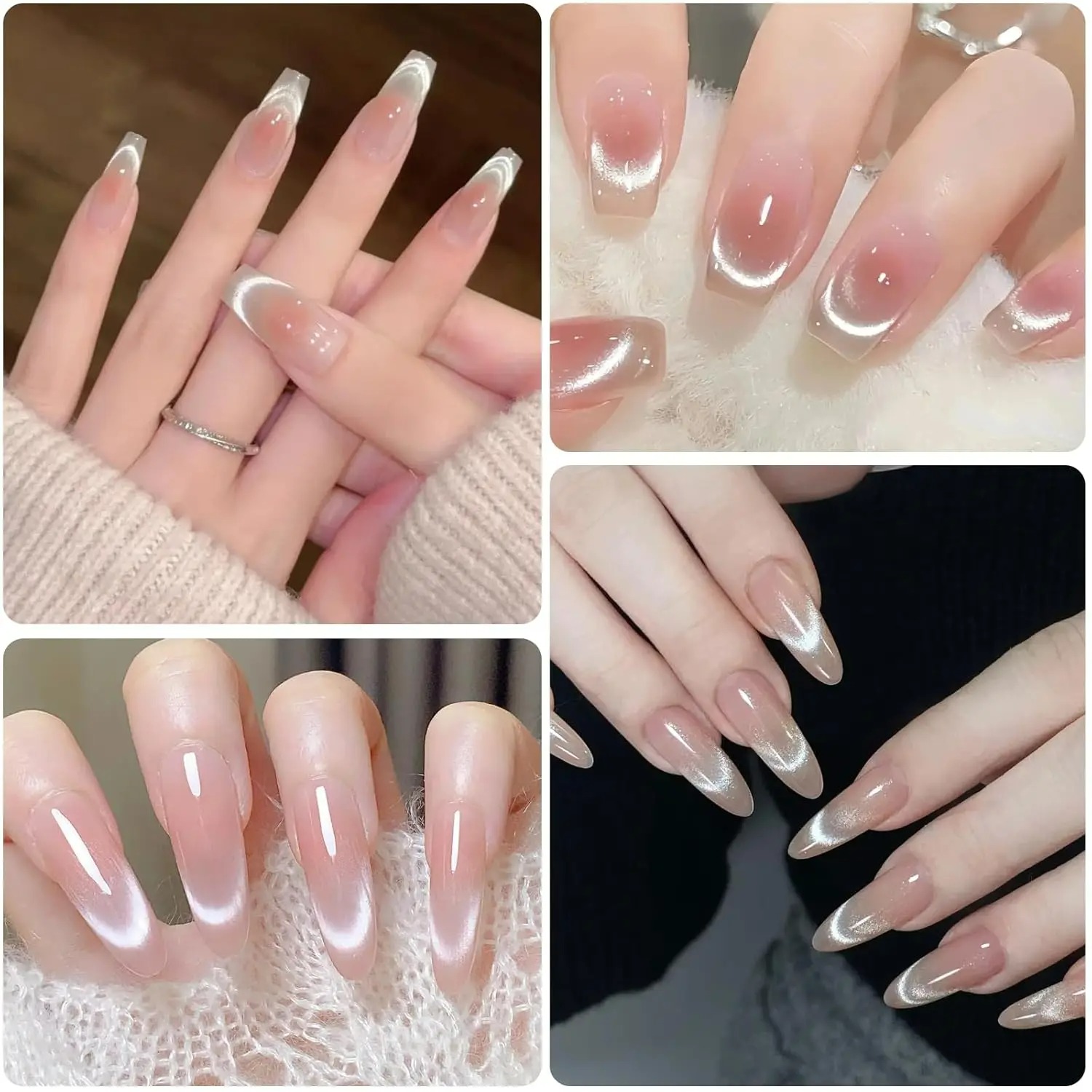 1/2Pcs Set Magnet Kuku Prancis - Nail Gel Polish Set ulasan dan harga