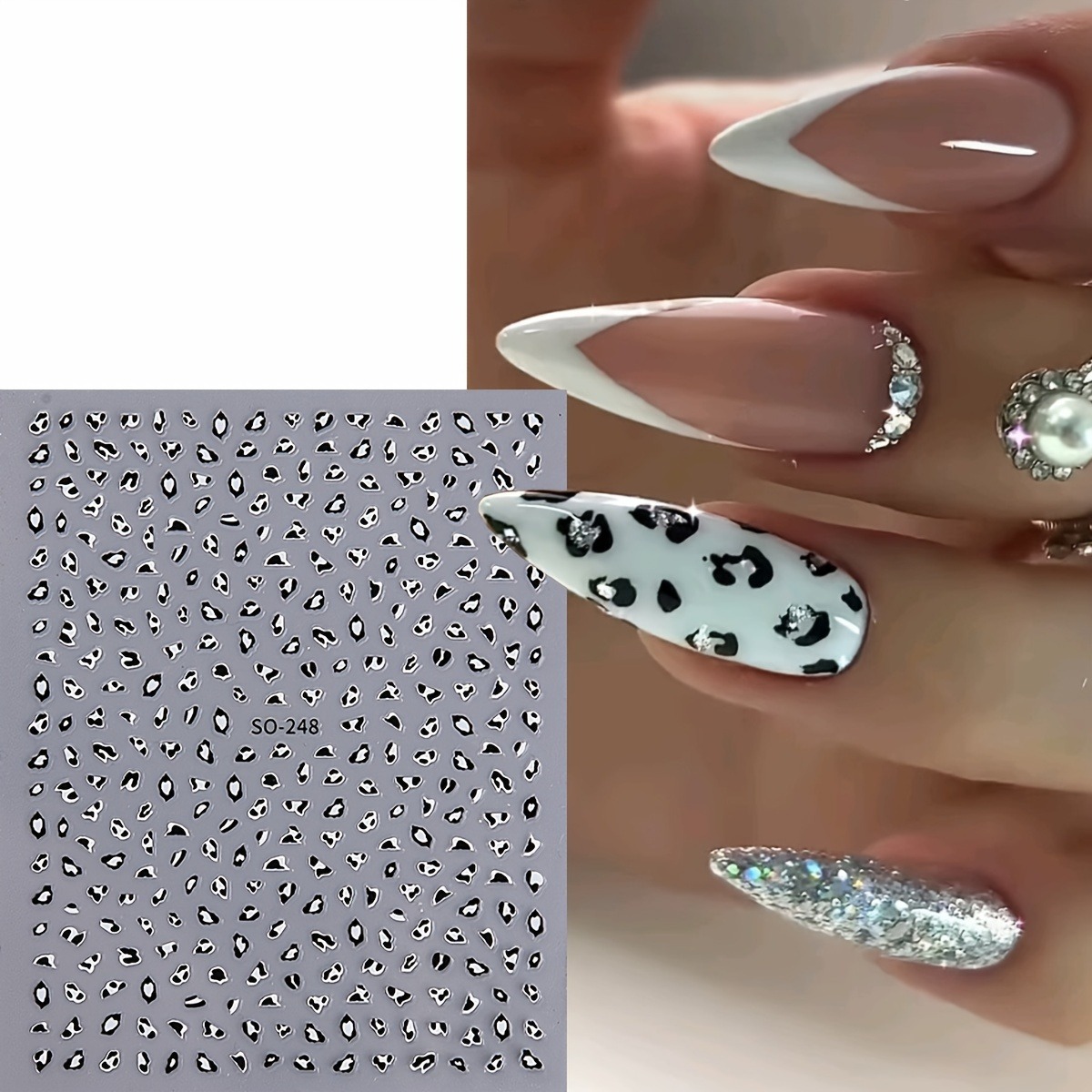 3 buah stiker kuku motif macan - Nail Art Leopard ulasan dan harga