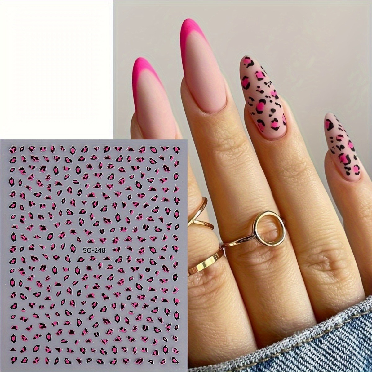 3 buah stiker kuku motif macan - Nail Art Leopard ulasan dan harga