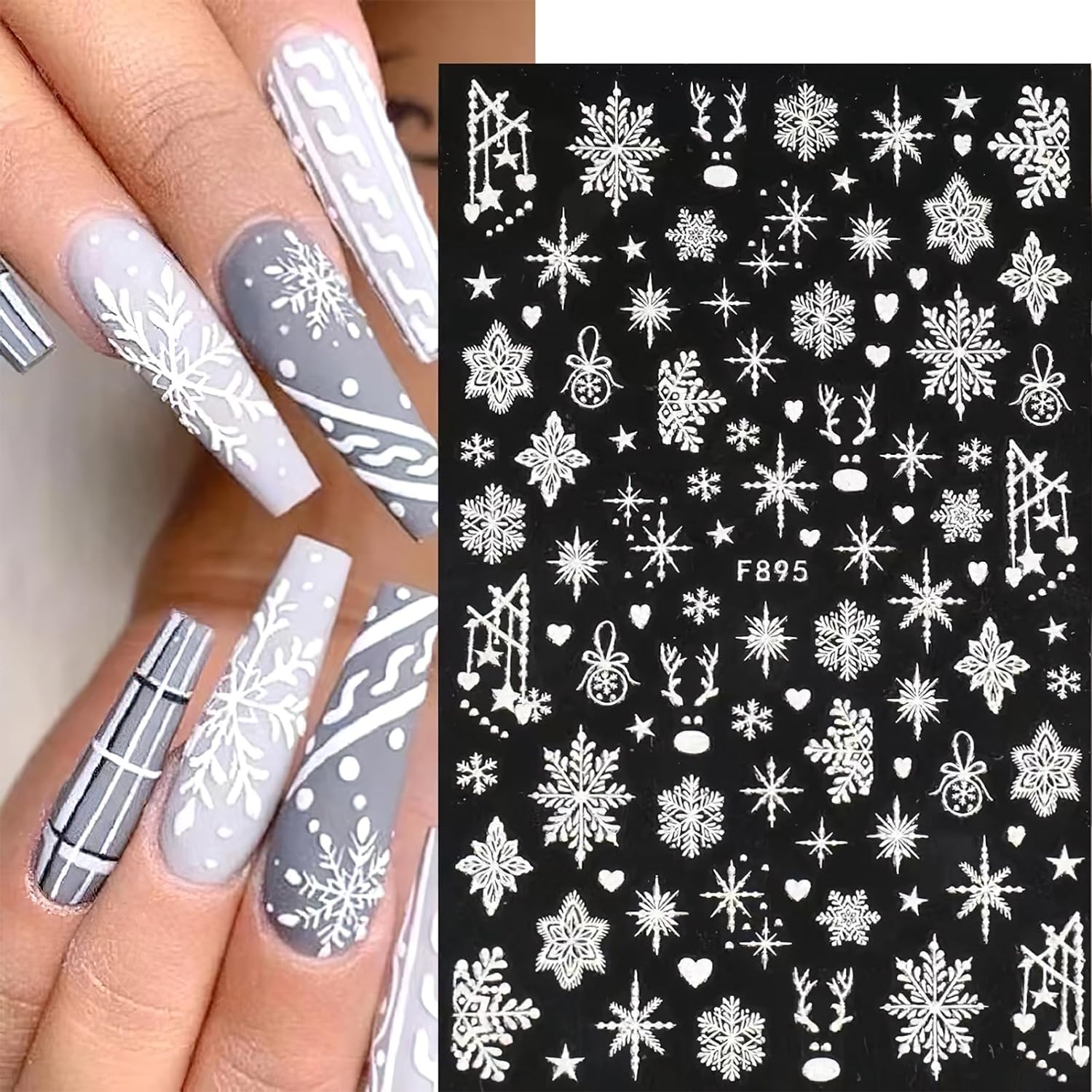 Stiker seni kuku kepingan salj - Nail Art Xmas ulasan dan harga