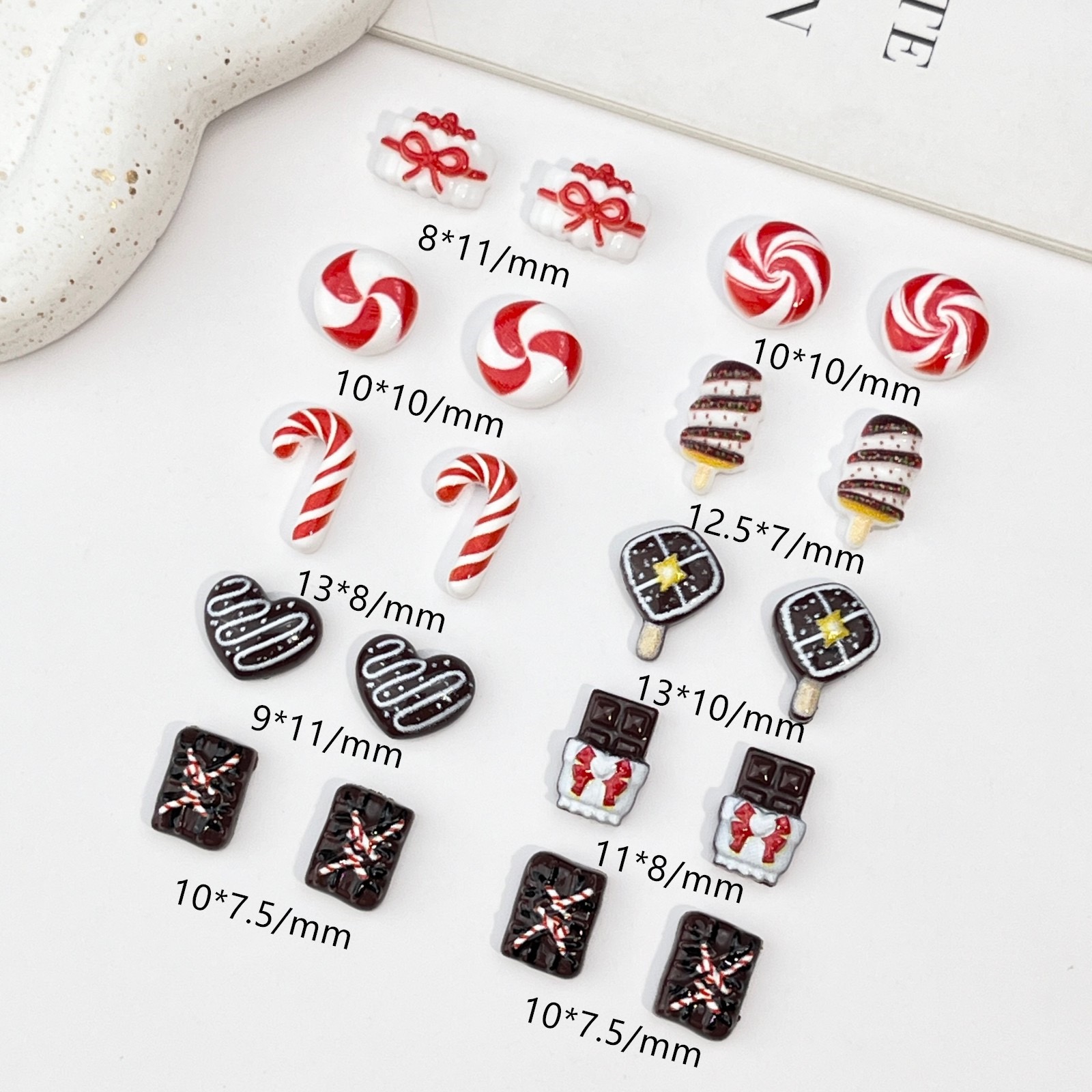 50pcs Resin Mini Cokelat Natal - Nail Art Xmas ulasan dan harga