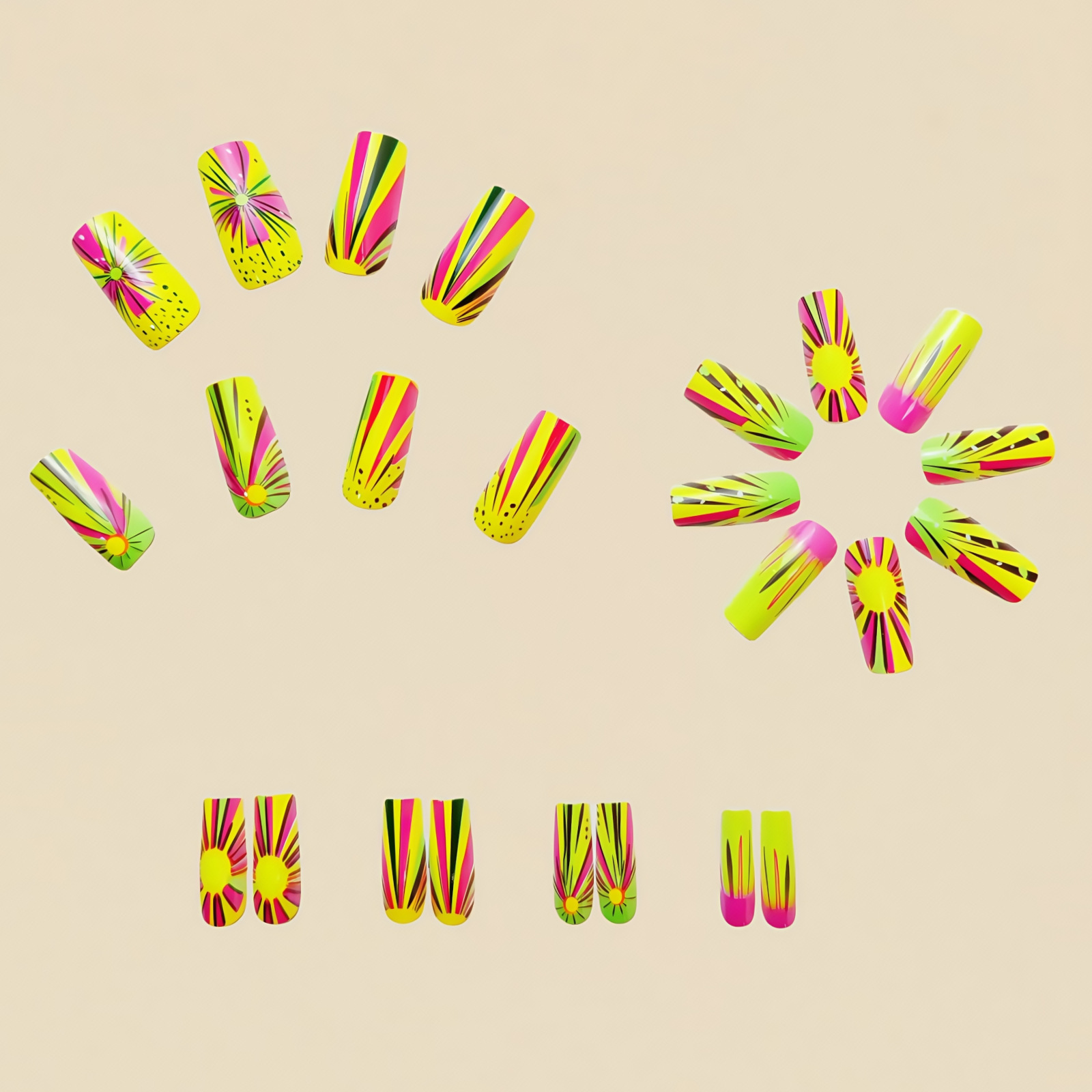 Kuku Palsu Pola Glitter Kuku T - Nail Art Ombre Glitter ulasan dan harga