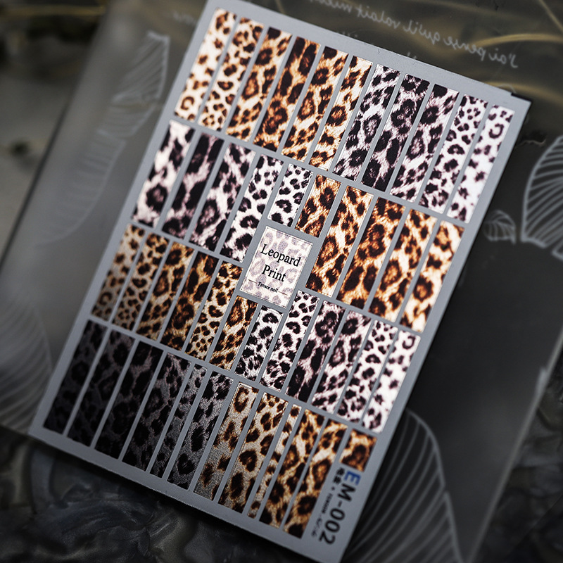 Stiker kuku motif macan tutul  - Nail Art Leopard ulasan dan harga